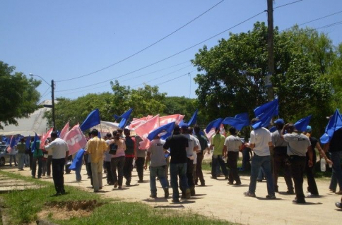 Mobilização contra licitação da Brasil Telecom - Rio Grande do Sul, 29 de novembro de 2007.